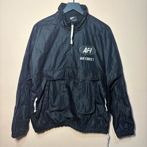 Nike AF1 Air Force 1 Half Zip Anorak Windbreaker Jacket Black Men’s M Oversized